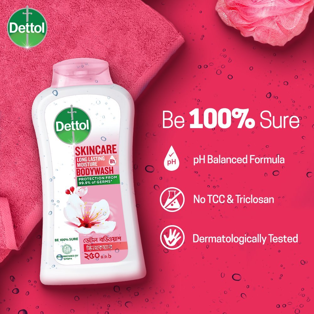 Dettol Body Wash Loofah Free Shower Gel Skincare Rose (Copy) - Image 3